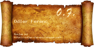 Odler Ferenc névjegykártya